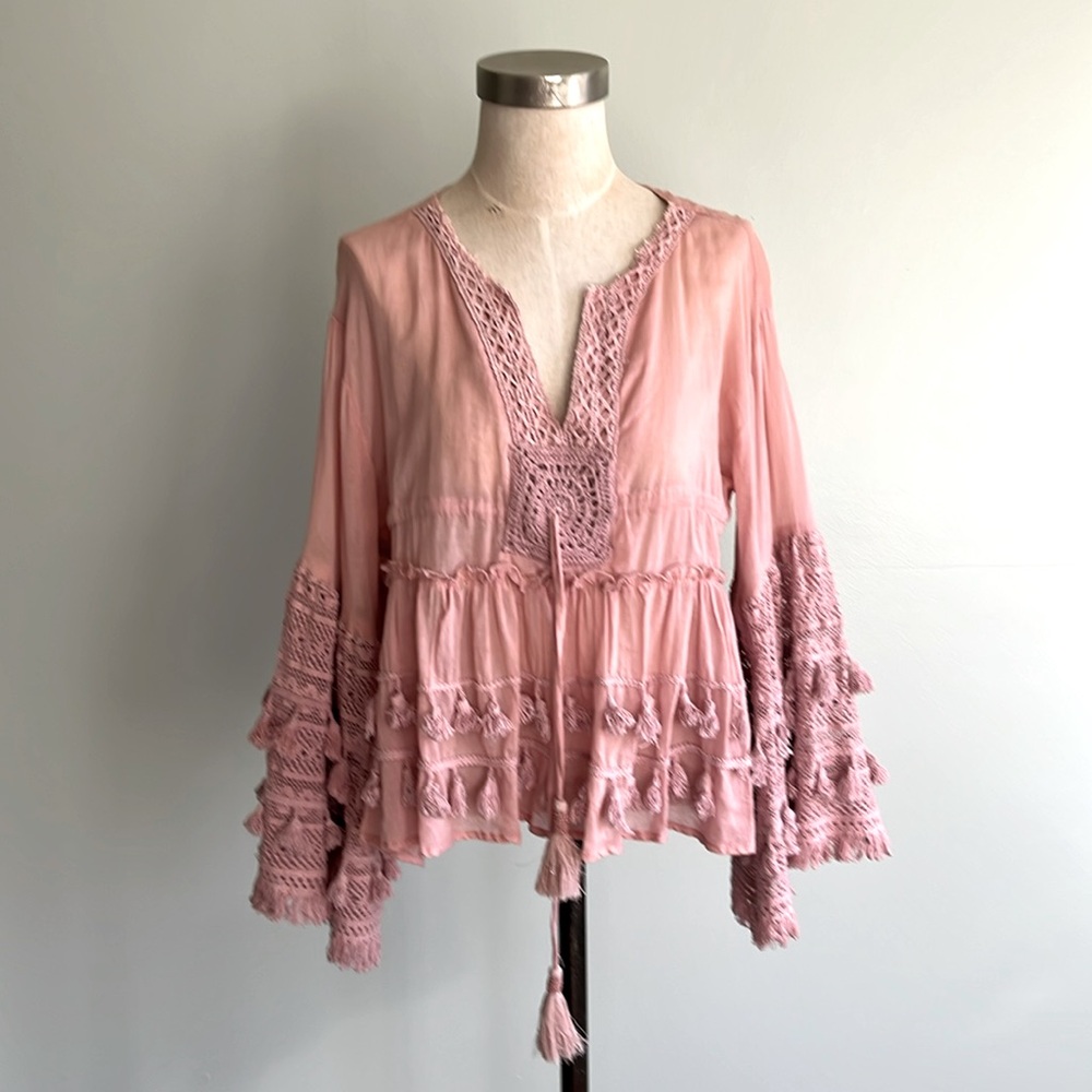Vintage Pink Boho Top